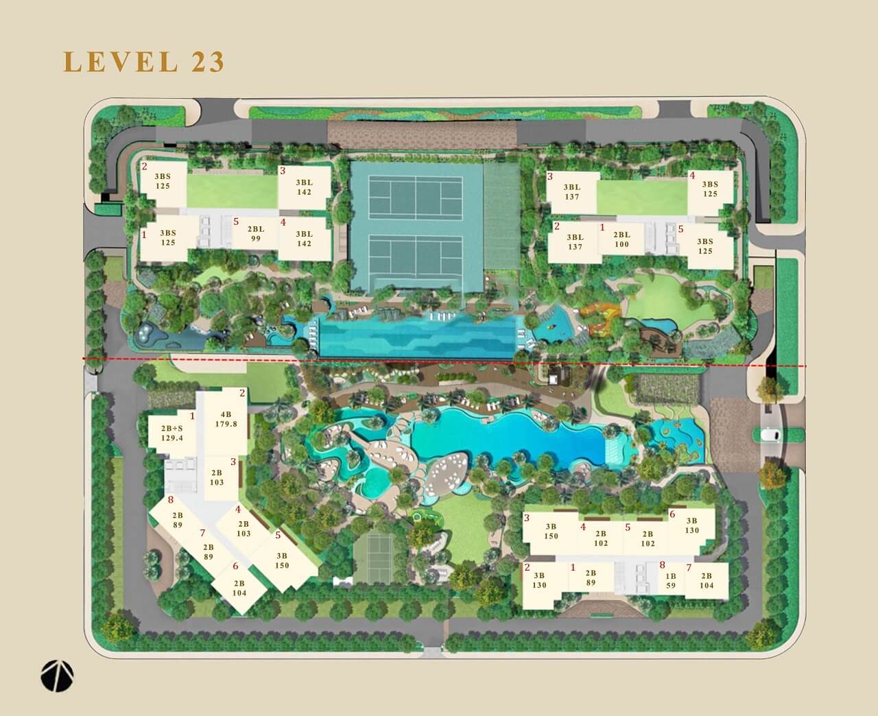 Mặt bằng Layout Estella Heights Tầng 23