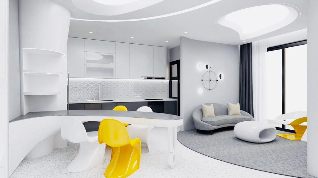 hình thiết kế nội thất 1 phòng ngủ Estella Heights phong cách hiện đại